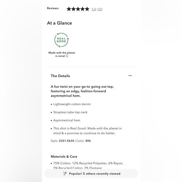 NWT American Eagle Asymmetrical Denim Corset Tube Top.  Size Large - Picture 7 of 7